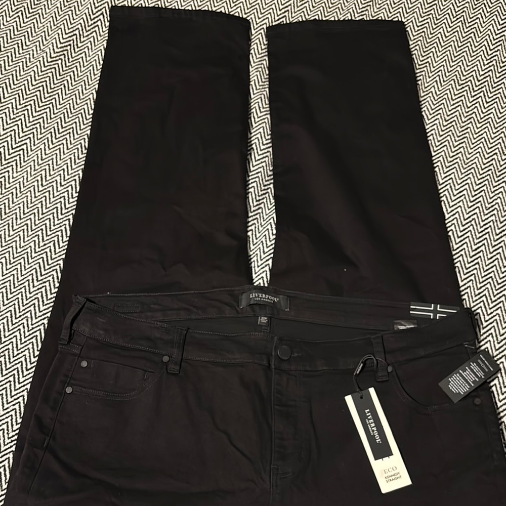 Liverpool ECO Kennedy Straight Leg Jeans In Black | Sz 22W - Picture 2 of 9